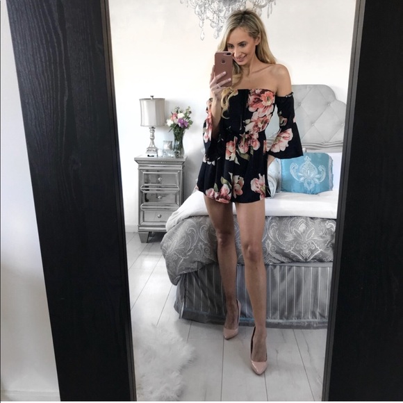 FINAL ONE!!! Floral Print Elastic Waist  Romper - Picture 6 of 8